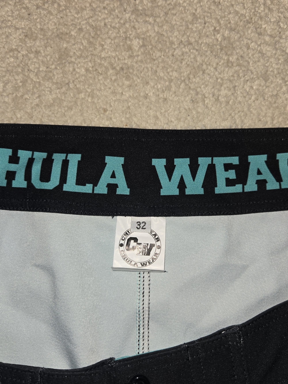 Chula Wear Aqua Blue Athletic Swim Shorts - Men 32 Waist - Picture 7 of 7